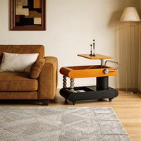 Table d'appoint multifonctionnelle en bois massif de style italien minimaliste moderne, table relevable carrée, mobilier de salon