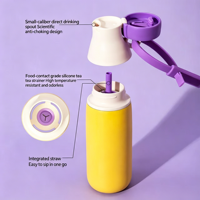 Nouvelle conception, bouteille d'eau isolée en acier inoxydable 316 de 17 oz, couleur macaron, logo de marque personnalisé, gourde de sport portable pour le sport