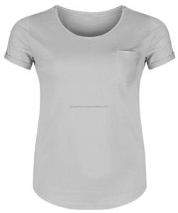 Camiseta con dobladillo curvado para mujer, camiseta informal de alta calidad, precio al por mayor con servicio de impresión personalizado, diseño OEM - Product Image 1