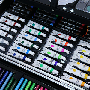 Juego de 145 piezas de papelería, caja de aluminio, conjunto de regalo, bolígrafos de acuarela, crayón de tiza pastel, juego de Arte y manualidades super seeden - Product Image 5