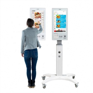 KFC 21.5 24 27 32 Inch Touch Screen Wifi Supported Payment Self Ordering Kiosk <b>With</b> Receipt <b>Printer</b> Code <b>Scanner</b> Pos Holder - Product Image 1