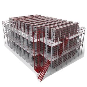 헤비듀티 이중 레이어 로프트 플랫폼 제조업체 도매 창고 보관 랙 커플링 설치 포함 - Product Image 5