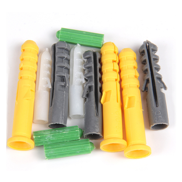 Green White Yellow Black Color Self-drill Plasterboard Fixing Plastic Nail Expansion Bolt Nylon Anchors Wall Plug With Screw