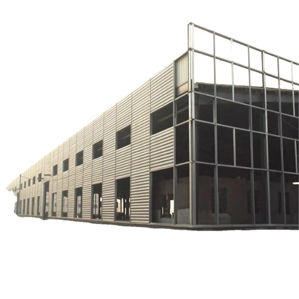China cheap building material two story steel commercial building customized metal sheds prefab steel warehouse