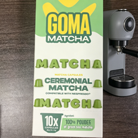 Capsules de poudre de matcha Goma, poudre de thé vert de haute qualité, capsules de matcha à la noix de coco, capsules de thé pour le bureau
