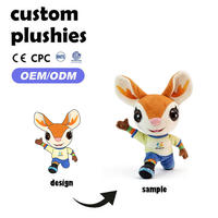 Jouets en peluche en coton unisexe personnalisés OEM/ODM avec rembourrage en coton PP certifiés EN71/GRS/CPC, tailles 11-30 cm pour les 14 ans et plus