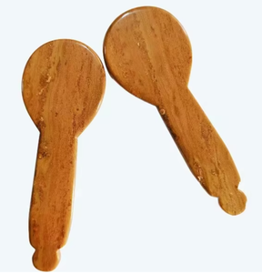 Outils de gua sha en pierre de jaune d'œuf en forme de cuillère naturelle pour le cou - Product Image 1