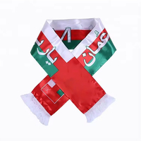 Écharpe de drapeau de la fête nationale d'Oman Design personnalisé imprimé gland écharpe de drapeau omanais