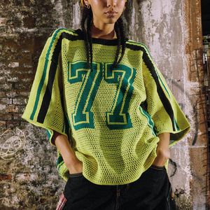 Ropa Urbana Ecológica y Sostenible, Playeras <span class=keywords><strong>de</strong></span> Fútbol Personalizadas con Estampado <span class=keywords><strong>de</strong></span> Letras, <span class=keywords><strong>Jersey</strong></span>, Suéter, Prendas <span class=keywords><strong>de</strong></span> <span class=keywords><strong>Punto</strong></span> para Mujer - Product Image 1