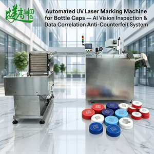 Máquina de Marcado Láser UV para Tapas de Botellas con Sistema de Inspección Visual por IA y Correlación de Datos, Trazabilidad Anti-Falsificación - Product Image 1
