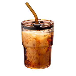 Best Seller Double Wall <b>Glass</b> Vacuum Insulated 12oz Beer Travel <b>Tumbler</b> Mug with <b>Straw</b> - Product Image 3