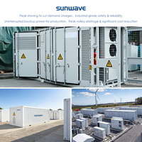 Contenedor ESS Sunwave de 500kW 1MWh para Microredes, Almacenamiento Solar Fuera de la Red 20GP, 314Ah LiFePO4 Híbrido Diésel Remoto