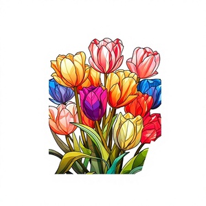 Dipinto Diamantato su Tela Stampata Dreamer, Bouquet <span class=keywords><strong>di</strong></span> <span class=keywords><strong>Tulipani</strong></span>, Regalo per San Valentino - Product Image 3