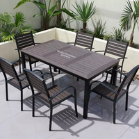 Ensemble de salle à manger d'extérieur moderne et simple en acier au carbone, résistant à l'eau, au soleil et à la corrosion, table et chaises pour balcon, mobilier d'extérieur