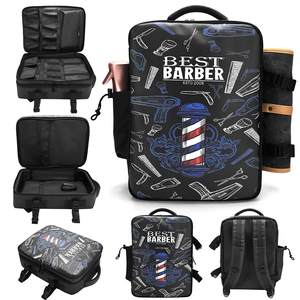 Haute qualité barbier fournitures barbier pôle motif grande capacité Portable coiffure voyage sacs Salon maquillage barbier sac à dos - Product Image 2