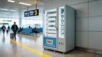 Máquina Expendedora Solar, Quiosco Autoservicio Fuera de la Red con Panel Fotovoltaico para Snacks, Bebidas y Cosméticos