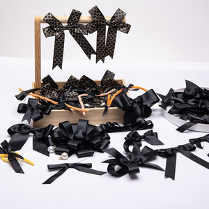 โบว์ริบบิ้นผ้าซาตินขนาด 3 นิ้ว แบบกำหนดเอง พร้อมสายรัดแบบบิด สำหรับตกแต่งห่อของขวัญ โบว์ริบบิ้นโกรเกรนสำเร็จรูป มี 245 สี - Product Image 2