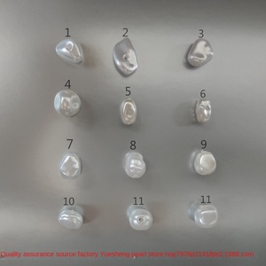 Perla plana de forma Barroca de <span class=keywords><strong>8mm</strong></span> artesanal de Corea del Sur, Perla de imitación de forma irregular para joyería, accesorio de perlas sueltas - Product Image 2