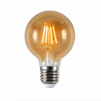 Ampoule LED Edison G80 E27, imitation filament de tungstène rétro, verre brun foncé, éclairage décoratif, 2700K, blanc chaud doux