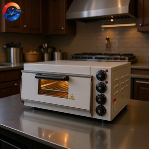 <span class=keywords><strong>Four</strong></span> à pizza <span class=keywords><strong>électrique</strong></span> commercial 2KW en acier inoxydable 304 avec convection automatique, 1 plateau, air chaud, haute productivité, eau et blé - Product Image 1