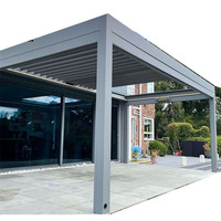 Pergola extérieure motorisée en aluminium pliable avec toit rétractable à lamelles en alliage d'aluminium pour balcon et protection solaire