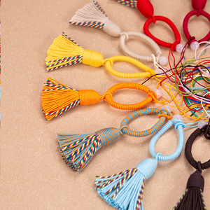 Porte-clés à pompon style tibétain Suiyuan 5 cm en polyester, accessoire de suspension pour téléphone portable, vente en gros - Product Image 2