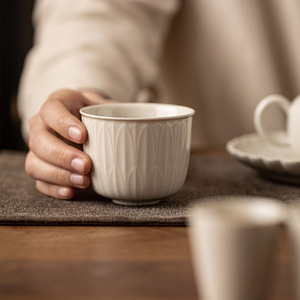 Guanlan <b>Tea</b> Wood Ash Tasting Cup Porcelain Round Single Master Cup For Kung Fu <b>Tea</b> <b>Set</b> Afternoon <b>Tea</b> Use - Product Image 1