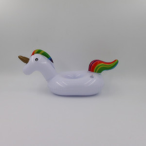 <b>Inflatable</b> Unicorn Cup Holder Earless Rainbow PVC Pool Drink <b>Float</b> For Indoor Outdoor Use - Product Image 4
