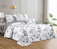 Parure de lit en microfibre ultrasonique imprimée unie fantaisie, couvre-lit multicolore, vente en gros