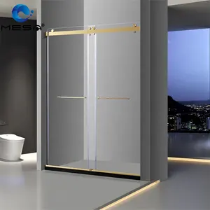 2023 celeiro porta estilo chuveiro dourado gabinete 2 portas chuveiro deslizante porta para venda