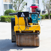 Vente flash : Compacteur vibrant à poignée, rouleau vibratoire lisse pour le pavage, 5 tonnes, 1 tonne, double tambour, poids du mini-rouleau compresseur