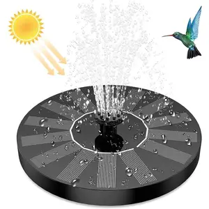 Fonte de água solar para jardim, fonte de água solar para decoração de jardim com banheira de pássaros e fonte de energia solar, atualizada, 16cm