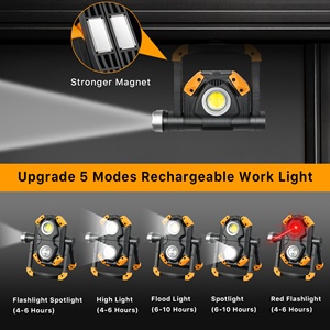 Đèn LED làm việc có thể sạc lại với đế từ 360 ° Chân đế xoay không thấm nước cho trang web việc làm kiểm tra xe cắm trại khẩn cấp - Product Image 2