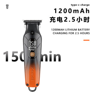 Tondeuse à cheveux électrique Komei, longueur 16 cm, écran LED, usage domestique, forte puissance, recharge USB, modèle KM-1741 - Product Image 3