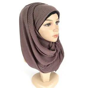 Zipei Лидер продаж, простой цветной головной шарф, плиссированная хлопковая майка, хиджаб, оптовая продажа