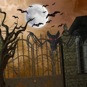 Halloween Supplies Favors Plastic Decorations Glow-in-the-eye Bats Spooky Holiday Party Decor Halloween Prop Decor <b>Accessories</b> - Product Image 6