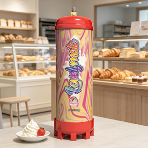 Cylindre de gaz CO2 Lovelymote 1300g saveur crème fraise pour la décoration de gâteaux - Product Image 1