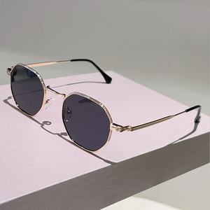 Lunettes de soleil polarisées polygonales en métal UV400 avec monture en alliage rétro 2026 et logo personnalisé pour hommes et femmes - Product Image 6