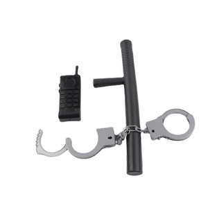 Ensemble de trois pièces pour jeu de rôle de police : matraque en plastique, menottes, talkie-walkie, unisexe - Product Image 1