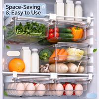 Boîte de rangement alimentaire en plastique, compatible réfrigérateur, avec design suspendu, pour le stockage des légumes, des fruits et des viandes