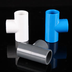 Raccords de tuyauterie en PVC pour l'alimentation en eau, pour aquarium et système de drainage, connecteur à 3 voies, joint droit, gris, bleu, blanc - Product Image 1