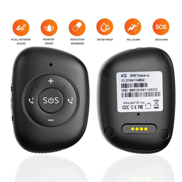 Senior Emergency 4G GPS Wearable Device Fall Alert Notifications 2-Way Call SOS Button Personal Medical Locator Pendant WiFi