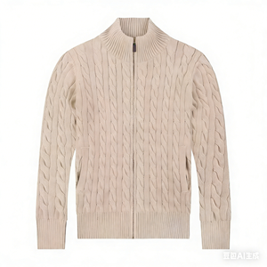 Suéter de Punto para Hombre, Estilo Polo, Bordado, de Algodón de Lujo, con Cierre Completo, Casual, Personalizado, Estilo <span class=keywords><strong>Ralph</strong></span> <span class=keywords><strong>Lauren</strong></span> - Product Image 1