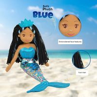 Poupée sirène princesse personnalisée, peluche super douce, queue de sirène scintillante bleue et rose, 18 pouces (environ 46 cm), jouet pour petite fille, cadeau