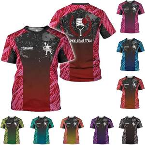 Kişiselleştirilmiş 3D siyah bayrak Jersey Pickleball Tee erkek ve kadın rahat spor Fit giyim yaz hediye kıyafetler - Product Image 5