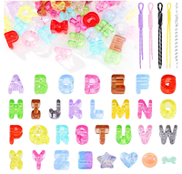 Perles de lettres en acrylique transparentes et colorées pour chaînes de téléphone, breloques de sac, accessoires de fabrication de bijoux DIY, bracelets, colliers, boucles d'oreilles et artisanat