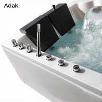 Baignoire autoportante rectangulaire Adak, baignoire acrylique portable d'intérieur, drain intégré, écologique, garantie 5 ans, facile à nettoyer, 60 gal+