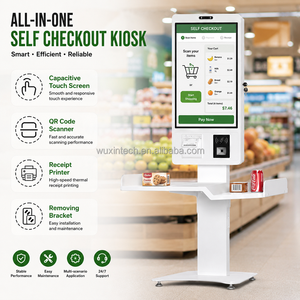 Kiosque <span class=keywords><strong>de</strong></span> paiement WUXIN 27/32 pouces, Android/Win, tactile, libre-service, pour la commande dans les restaurants, systèmes POS, machines avec lecteur <span class=keywords><strong>de</strong></span> code QR - Product Image 1