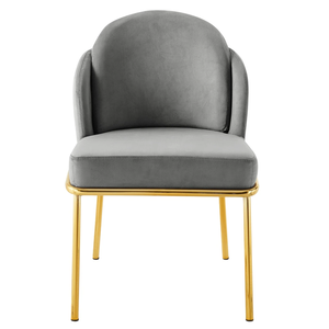 Mobilier de salon personnalisé Chaises de salle à manger de salon de loisirs Chaise de salle à manger rembourrée en velours Sillas - Product Image 5