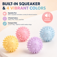 Jouet à mâcher pour chien en caoutchouc thermoplastique durable, en forme de boule à picots hérisson, avec son - Jouet pour animaux de compagnie transfrontalier